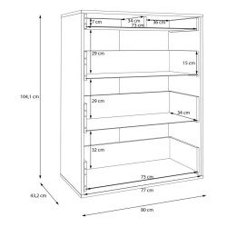 Nowoczesna komoda Tiziano TZMK31 dąb antyczny/beżowy połysk