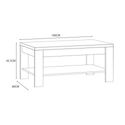 Stolik kawowy 100 cm Chisbury BRCT501 dąb riviera/dąb cabezone