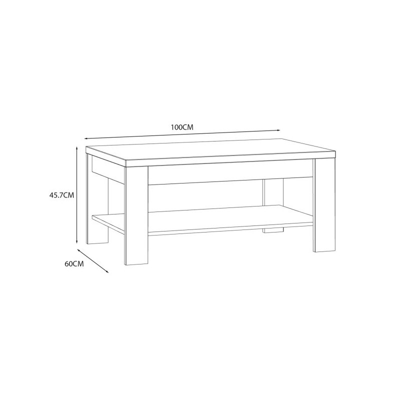 Stolik kawowy 100 cm Chisbury BRCT501 dąb riviera/dąb cabezone