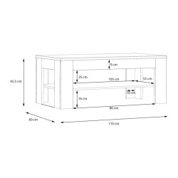 Stolik kawowy 110 cm Lewisville CFTT5016 secret grey/dąb valencia