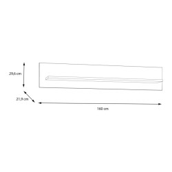 Półka ścienna 160 cm Penkridge BHLB01 secret grey/dąb szlachetny