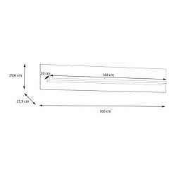 Półka ścienna 160 cm Penkridge BHLB01 secret grey/dąb szlachetny