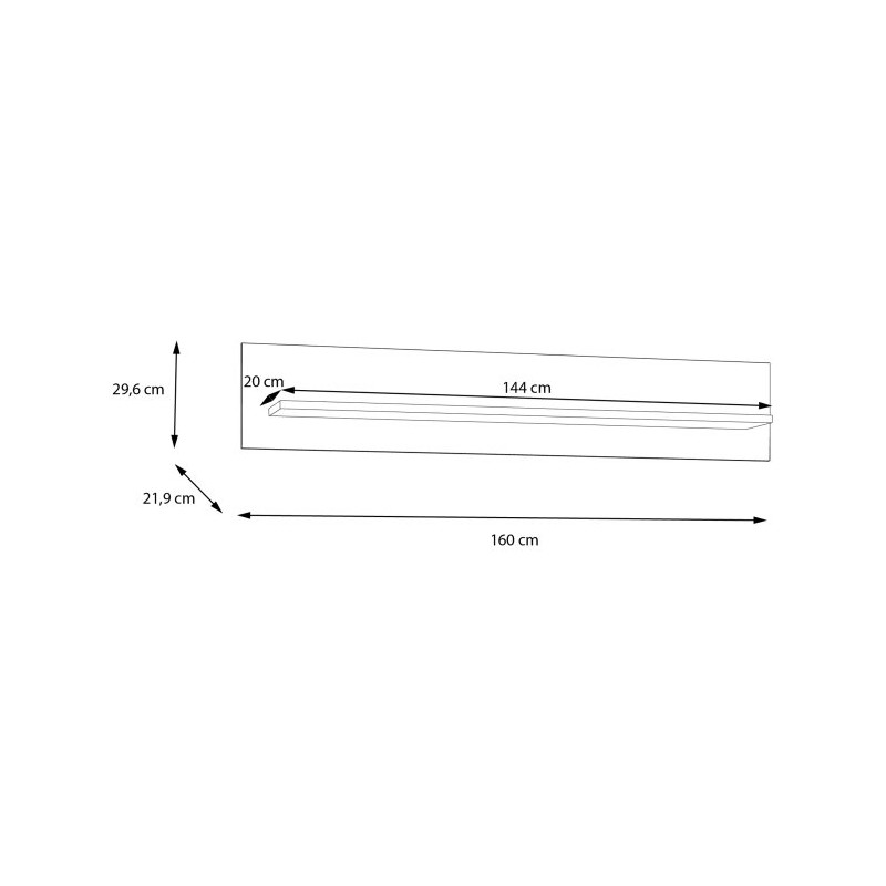 Półka ścienna 160 cm Penkridge BHLB01 secret grey/dąb szlachetny