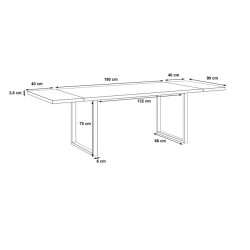Stół loftowy Tables TBLT483 dąb artisan
