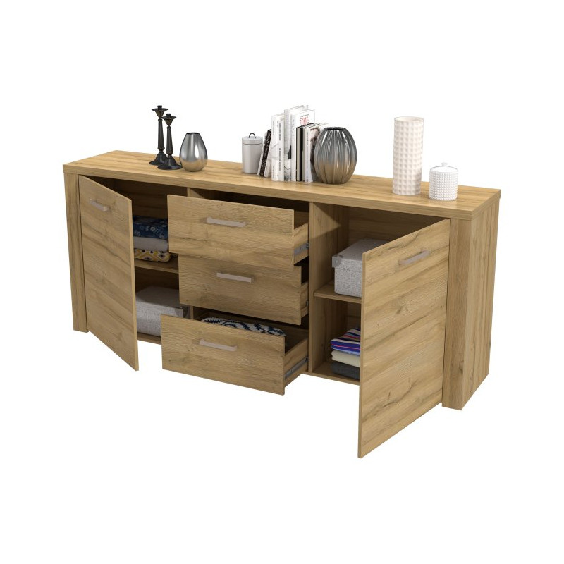 Szeroka komoda nowoczesna Portland PRTK24 dąb postarzany