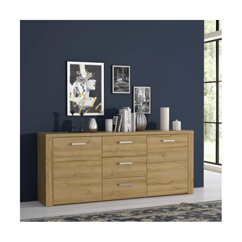 Szeroka komoda nowoczesna Portland PRTK24 dąb postarzany