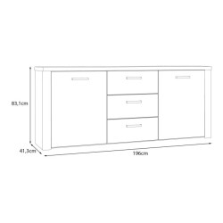 Szeroka komoda nowoczesna Portland PRTK24 dąb postarzany