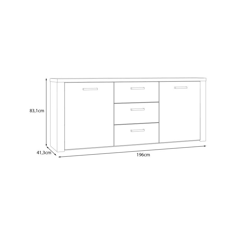 Szeroka komoda nowoczesna Portland PRTK24 dąb postarzany
