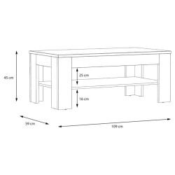 Stolik kawowy 110x60 cm Attention CFTT5016 dąb riviera