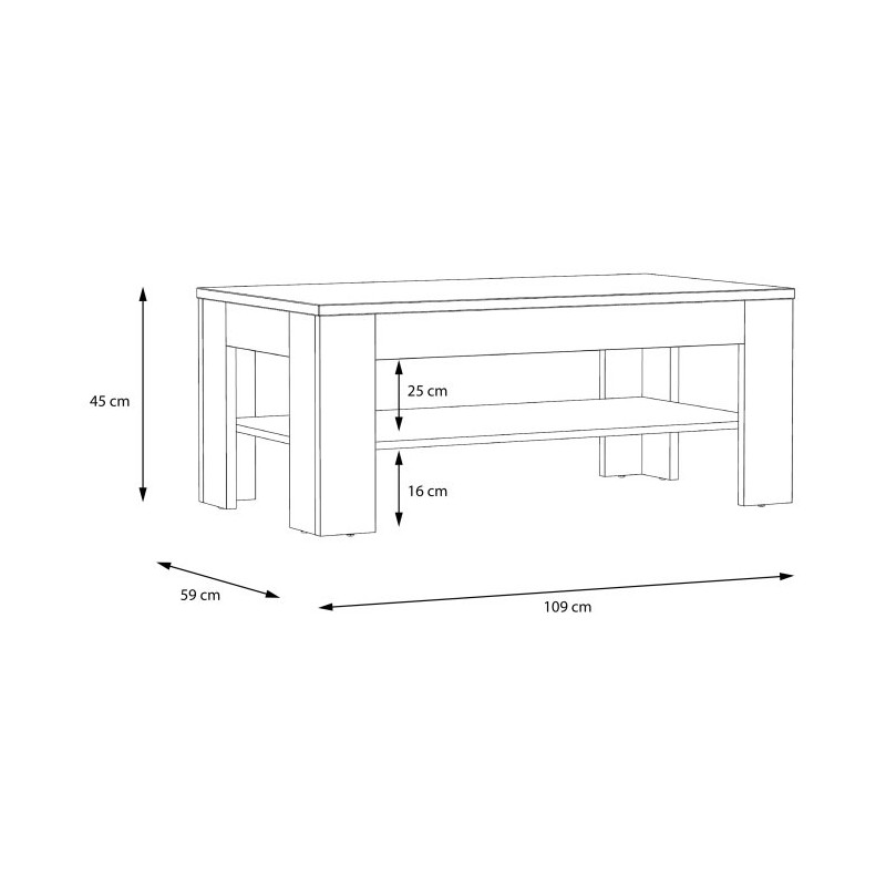 Stolik kawowy 110x60 cm Attention CFTT5016 dąb riviera
