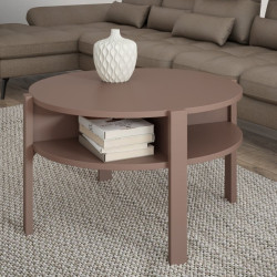 Stolik kawowy okrągły 75x75 cm Breathtaker terakota