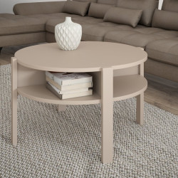 Stolik kawowy okrągły 75x75 cm Breathtaker CFTT5024 piaskowy