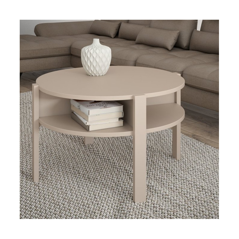 Stolik kawowy okrągły 75x75 cm Breathtaker CFTT5024 piaskowy