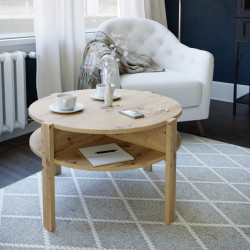 Stolik kawowy okrągły 75x75 cm Breathtaker CFTT5024 dąb artisan