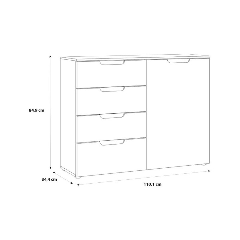 Komoda nowoczesna Sapporo SNNK221 biały