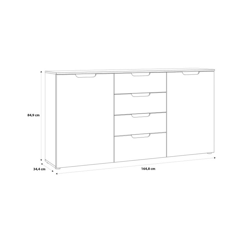 Komoda nowoczesna z szufladami Sapporo SNNK221 biały
