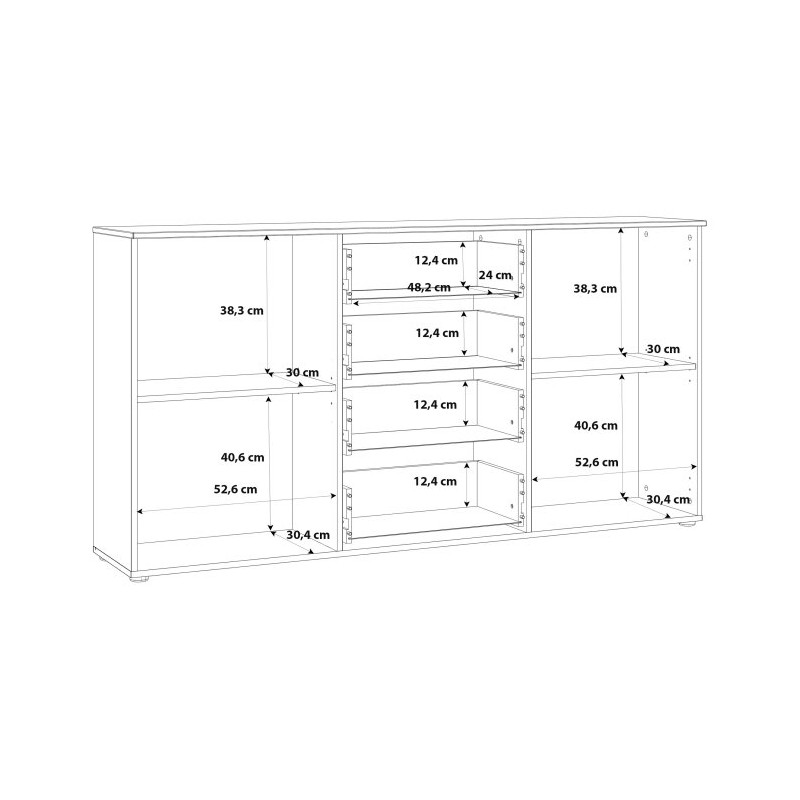 Komoda nowoczesna z szufladami Sapporo SNNK221 biały