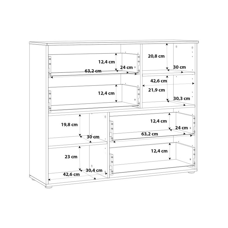 Komoda nowoczesna 115 cm Sapporo SNNK325 biały