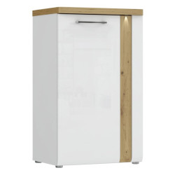 Komoda z oświetleniem Tuluza biały połysk/dąb artisan