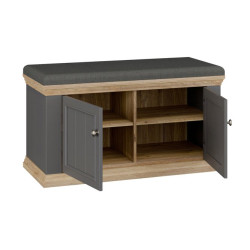 Ławeczka tapicerowana Pontypool PNTD122 dąb mauvella/uni wolfram szary