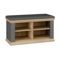 Ławeczka tapicerowana Pontypool PNTD122 dąb mauvella/uni wolfram szary