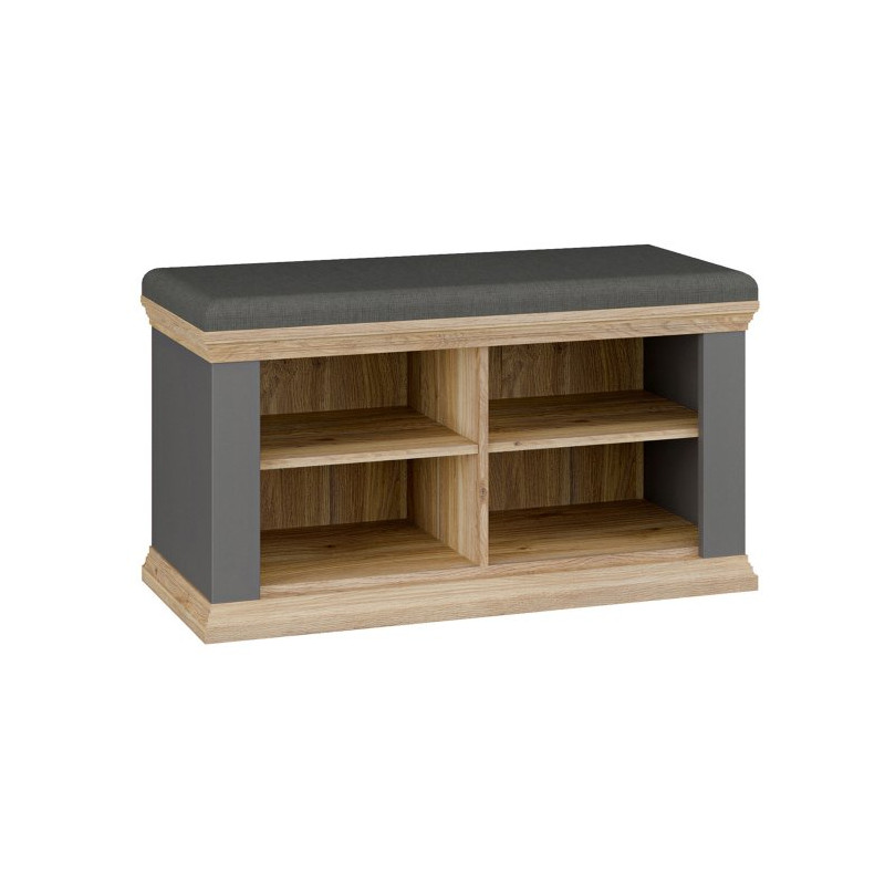 Ławeczka tapicerowana Pontypool PNTD122 dąb mauvella/uni wolfram szary