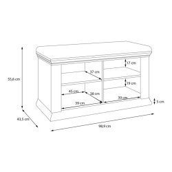 Ławeczka tapicerowana Pontypool PNTD122 dąb mauvella/uni wolfram szary
