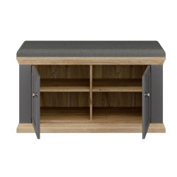 Ławeczka tapicerowana Pontypool PNTD122 dąb mauvella/uni wolfram szary