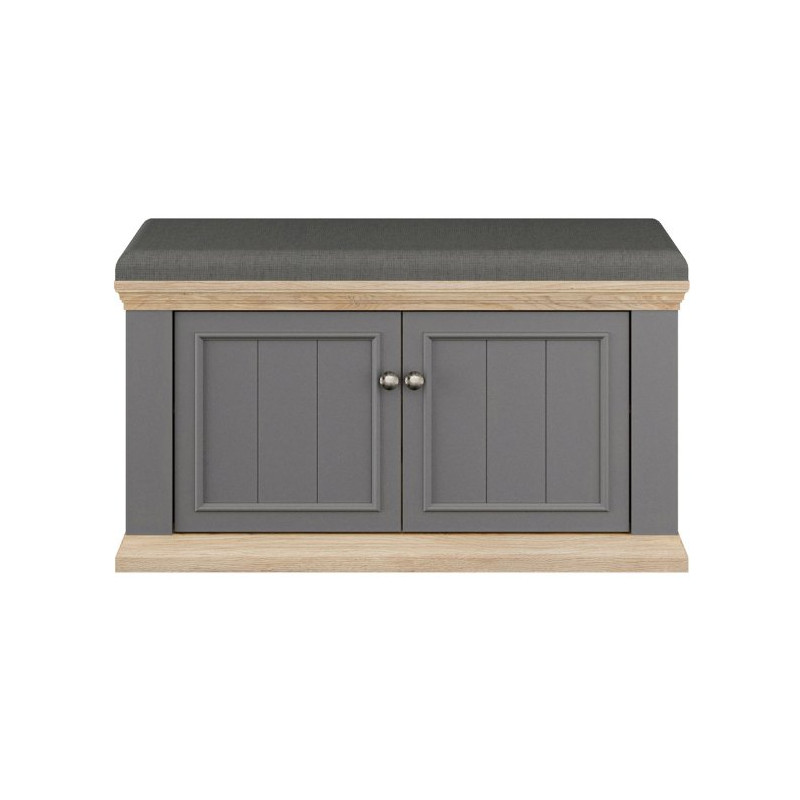 Ławeczka tapicerowana Pontypool PNTD122 dąb mauvella/uni wolfram szary