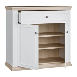 Komoda dwudrzwiowa Pontypool PNTK222 biały/dąb riva