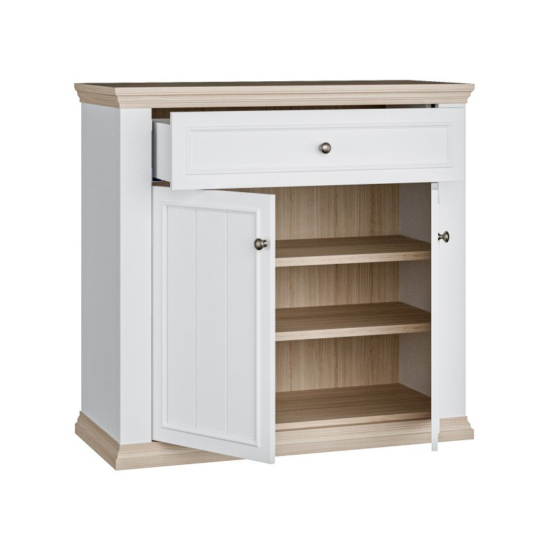 Komoda dwudrzwiowa Pontypool PNTK222 biały/dąb riva