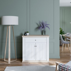 Komoda dwudrzwiowa Pontypool PNTK222 biały/dąb riva