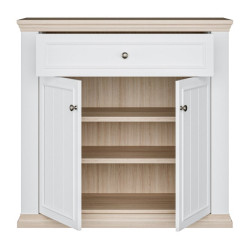 Komoda dwudrzwiowa Pontypool PNTK222 biały/dąb riva