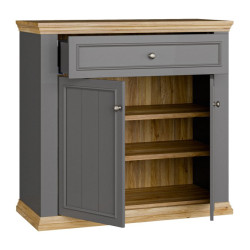 Komoda dwudrzwiowa Pontypool PNTK222 dąb mauvella/uni wolfram szary