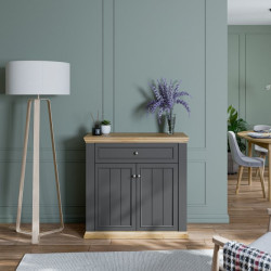 Komoda dwudrzwiowa Pontypool PNTK222 dąb mauvella/uni wolfram szary