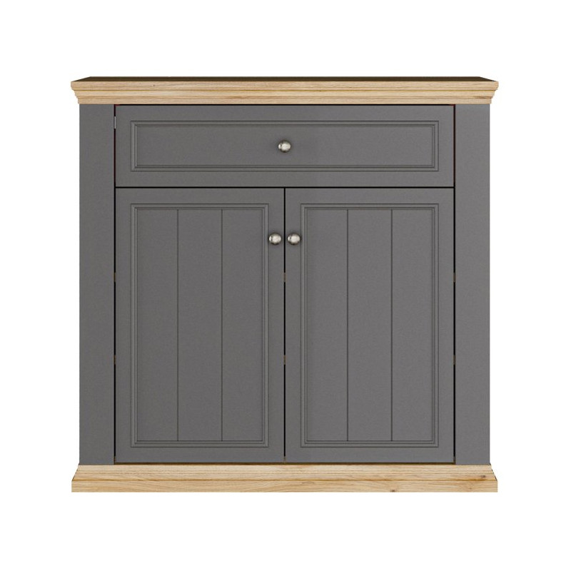 Komoda dwudrzwiowa Pontypool PNTK222 dąb mauvella/uni wolfram szary