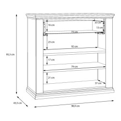 Komoda dwudrzwiowa Pontypool PNTK222 dąb mauvella/uni wolfram szary