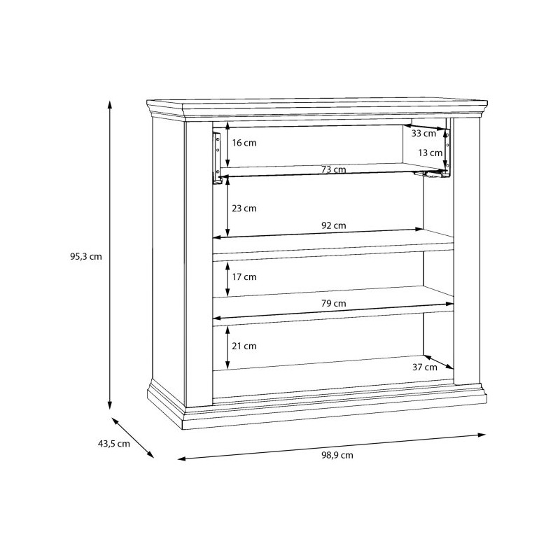 Komoda dwudrzwiowa Pontypool PNTK222 dąb mauvella/uni wolfram szary