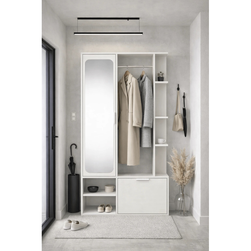 Garderoba z Lustrem Nala Jarstol Biel Alpejska
