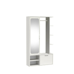 Garderoba NALA Biały Alpejski z lustrem do przedpokoju