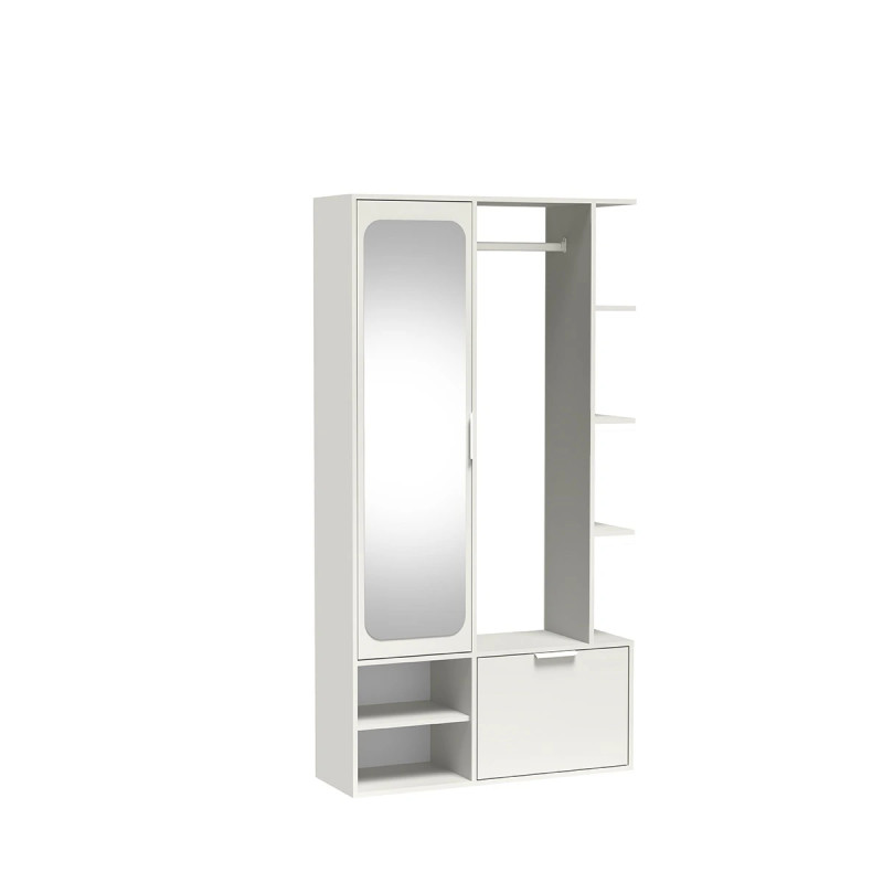 Garderoba NALA Biały Alpejski z lustrem do przedpokoju