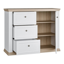 Komoda 120 cm Pontypool PNTK226L biały/dąb riva