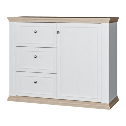 Komoda 120 cm Pontypool PNTK226L biały/dąb riva