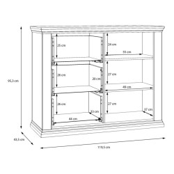 Komoda 120 cm Pontypool PNTK226L biały/dąb riva
