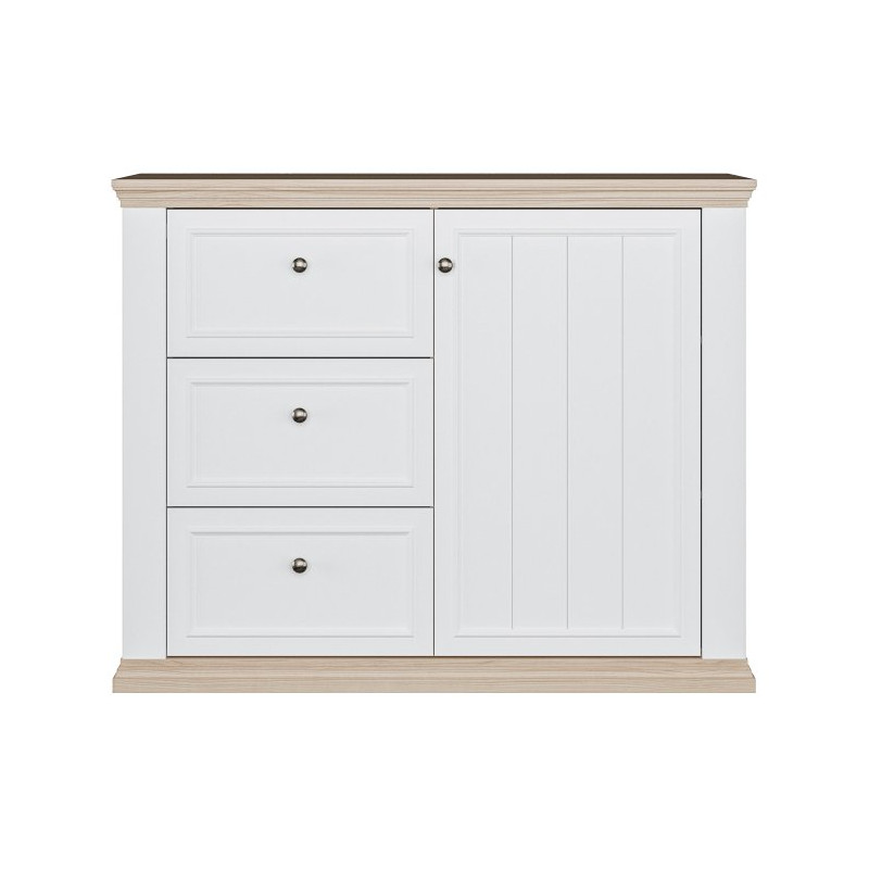 Komoda 120 cm Pontypool PNTK226L biały/dąb riva