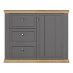 Komoda 120 cm Pontypool PNTK226L dąb mauvella/uni wolfram szary