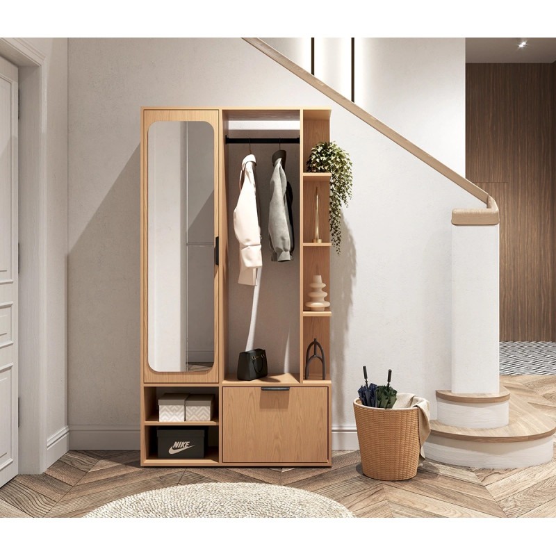 Garderoba z Lustrem Nala Jarstol Dąb Bookmatch