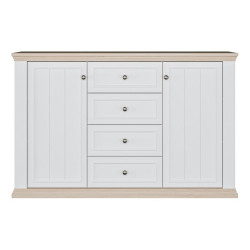 Komoda 150 cm Pontypool PNTK233 biały/dąb riva