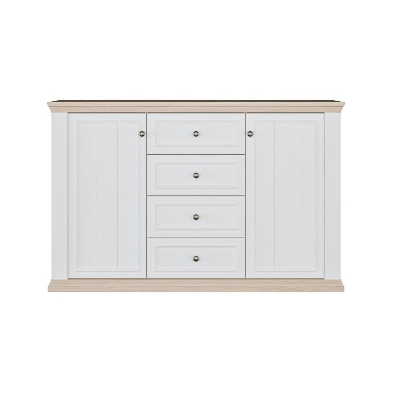 Komoda 150 cm Pontypool PNTK233 biały/dąb riva