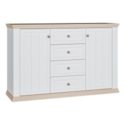Komoda 150 cm Pontypool PNTK233 biały/dąb riva
